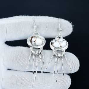 Pendientes de Jaspe Caballo Salvaje, Plata de Ley 925, Piedra Preciosa, Hechos a Mano, Hermosos Pendientes, Regalos de Compromiso para Ella - Product Image 1