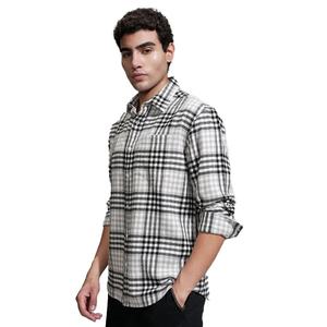 Nueva camisa a cuadros de franela Vintage para hombre, talla grande, corte holgado, manga larga, solapa de moda, estilo informal, algodón tejido para otoño - Product Image 2