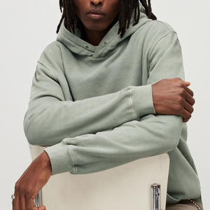 Haute qualité sans ficelle respirant pierre acide lavé sweats à capuche hommes fermeture éclair complète nous Boxy 500 GSM concepteur enzyme lavage à capuche haut garçons - Product Image 3