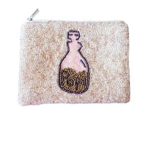 Small Pink Beaded Coin <b>Pouch</b> for Celebrations and Events Beaded <b>Zip</b> <b>Pouch</b> - Product Image 1