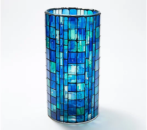 Décoration de Table Design de mosaïque de verre Multiple avec support porte-bougie de cheminée en verre finition Antique lampe à bougie Hurricane - Product Image 4