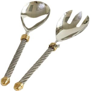 Juego de Cubiertos de Lujo Moderno en Color Plateado, Cubiertos de Metal Decorativos Elegantes para Servir Alimentos, Juego de Cubiertos de Plata, Juego de Cuchara y Tenedor - Product Image 1