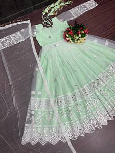 NEW PARTY WEAR ROBE EN FILET DOUX AVEC TRAVAIL DUPATTA - Product Image 3