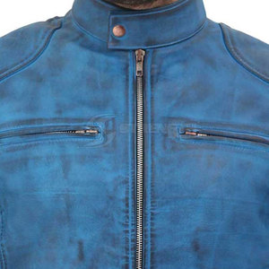 Veste en cuir de vachette de haute qualité pour homme, couleurs personnalisées, col montant, coupe-vent et respirante, disponible en gros - Product Image 5