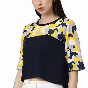 T-shirt court en coton pour femmes, manches longues, streetwear pour femmes, crop top lavé pour l'été, vente en gros OEM personnalisée - Product Image 6