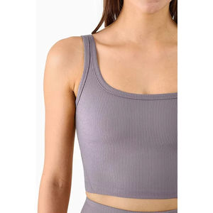 Las camisetas sin mangas cortas de calidad superior más vendidas para mujer Venta en línea Top corto para mujer Camisetas sin mangas cortas de color sólido para mujer - Product Image 5