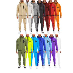 Conjunto de chándal con lavado ácido personalizado para hombre, ropa de calle acampanada para correr, Sudadera con capucha, pantalones de chándal, estampado Puff, 100% algodón, 100% algodón - Product Image 1