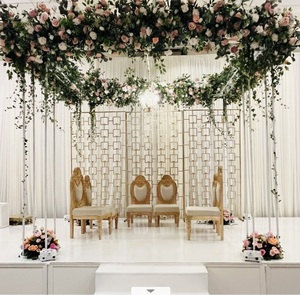 Superbe bougie demi-lune de mariage murale bougie demi-lune de mariage moderne décoration murale de scène de mariage bougie étincelante murale - Product Image 2