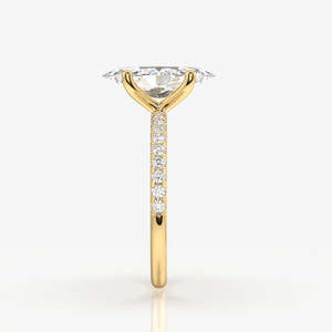 9K <b>Gold</b> Marquise Cut Moissanite Diamond Pave <b>Ring</b> Elegant Luxury Jewelry Accessory - Product Image 5