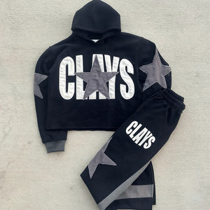 เสื้อฮู้ดกันหนาวมีฮู้ดสำหรับผู้ชายกางเกงวอร์มและชุดเสื้อฮู้ดกันหนาวมีฮู้ดปักลายแนวสตรีทโลโก้ตามสั่ง - Product Image 4