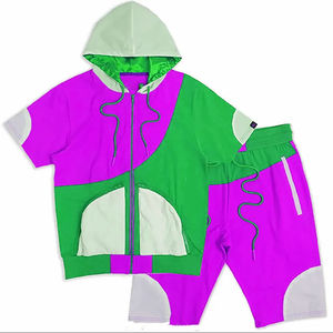 Conjunto de pantalones cortos cortavientos de primavera y verano hechos a medida Unisex, bloque de Color, Nailon/poliéster, impermeable, a prueba de viento, estampado para hombres y mujeres - Product Image 6