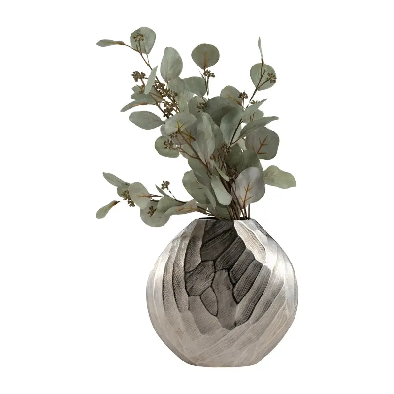 Aluminium Cyan Design Große Alpha Vase Vasen & Pflanz gefäße Geometrisch gegossene Silber Nickel Vasen für Blumen für Wohnkultur Innen