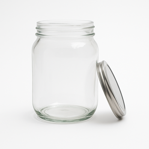 Bocal en verre Mason gaufré avec couvercle en métal, rangement hermétique pour un usage domestique parfait pour les recettes de collations alimentaires - Product Image 1