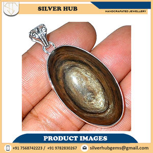 Colgante de plata con piedras preciosas de ojo de obsidiana Natural, joyería de plata de ley sólida 925, regalo para mujer, piedra de ley para fiesta a bajo precio - Product Image 4
