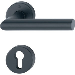 Juego de Manijas para Puerta HOPPE Amsterdam Rosette E1400Z/42KV/42KVS de Acero Inoxidable, con Esquina en PZ DIN, Izquierda/Derecha - Product Image 1