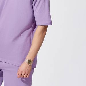 T-shirt tricoté en polyester/coton respirant et décontracté de haute qualité pour hommes ensemble court haut tendance confortable été - Product Image 4