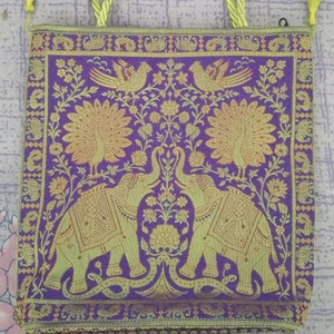 Silk Brocade Casual <b>Tote</b> Handbags-Elegant and Luxurious <b>Bags</b> with <b>Zipper</b> Closure - Product Image 1