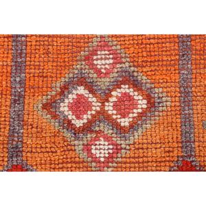Alfombra Pequeña Vintage, Alfombra Turca de 3.3x10.7 pies, Alfombra Geométrica Naranja - Product Image 4