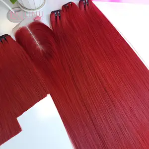 Cabello humano liso Borgoña refinado de alta calidad 100% cabello humano cabello crudo al por mayor de LINU Vietnam de confianza