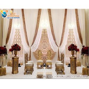 Buy Vidhi & Mandap <b>Chair</b> Online at Best Prices Stylish Wedding Ceremony Wooden <b>Chairs</b> Hindu Wedding Golden <b>Hand</b> Carved Mandap UK - Product Image 1