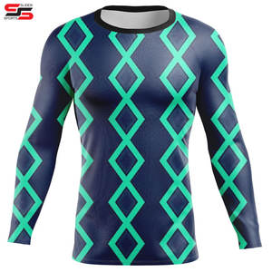 Vêtements de gymnastique anti-UV à manches longues du fabricant Rash Guard pour hommes T-shirt de plage imprimé sur mesure Rash Guard pour le surf - Product Image 4