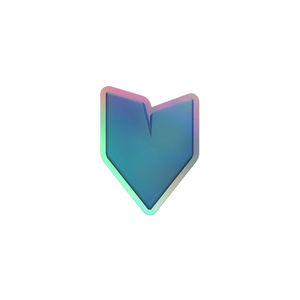 Pegatina de vinilo holográfica con forma de corazón de robot moderno - Product Image 1