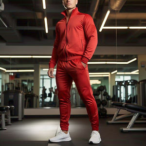 Diseño personalizado Jogger Chándal Hombres Deportes Cremallera Suéter Pantalones de chándal Conjunto Hombres 100% Algodón Poliéster Zip-Up Chándal Hombre - Product Image 4