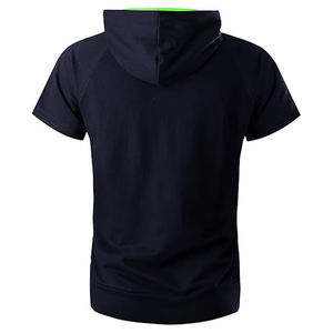 Men's Short Sleeve Hoodie Gym Sweatshirt Muscle Fit Fashion Hoodies Pullover Cotton <b>Hooded</b> T-<b>Shirts</b> - Product Image 3