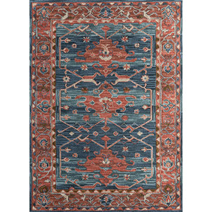 Alfombras de Lana Tejidas a Mano Mythos Blue, Alfombras Boho Jaipur para el Hogar, para Entrada, Dormitorio, Pasillo, Rectangulares con Diseño de Medallón - Product Image 1