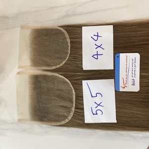 Cabello humano vietnamita con cierre de encaje, color natural, textura suave, lisa y ondulada, puntas gruesas, separación libre, precio mayorista premium - Product Image 5