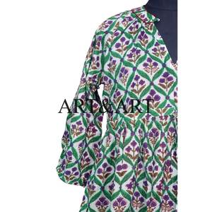 Vestidos Casuales al por Mayor para Mujer, Cuello en V, Manga 3/4, Cintura Natural, 100% Algodón Lavable para Salidas Informales - Product Image 3