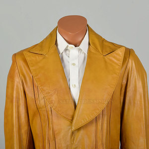 Manteau long en cuir pour homme, automne-hiver 2024, tendance, camel, 80% duvet, tissu respirant tricoté, vente en gros - Product Image 4