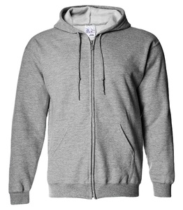 Sweat-shirts à capuche pour hommes personnalisés avec broderie et fermeture éclair, en mélange de coton peigné de haute qualité, chauds, pour l'automne, couleur unie, vente en gros - Product Image 1