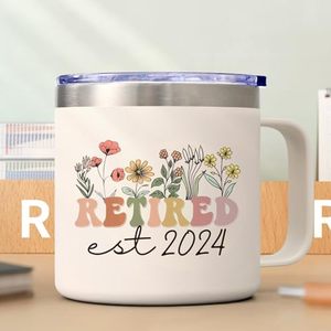 Mug à café isotherme personnalisé sur mesure, cadeau de retraite pour femme, 14 oz, crème, mugs à café imprimés DIY - Product Image 2