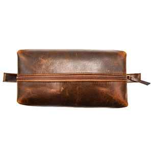 Vente en gros de pochettes en cuir avec logo personnalisé pour le rangement des accessoires de rasage et des produits de salle de bain sac de rangement à vendre - Product Image 3