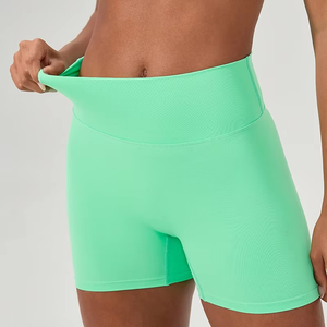 Conjunto de Yoga informal de 2 piezas para mujer, cintura alta, ajustado, tejido elástico, pantalones cortos para correr, sujetador, Tops, traje de gimnasio, ropa de entrenamiento de verano - Product Image 5