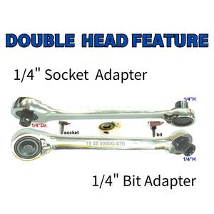 Poignée à cliquet courte à double tête 72T x 144,4 mmL, déport de 15 mm, pour bricolage, OEM, en matériau CV - Product Image 2