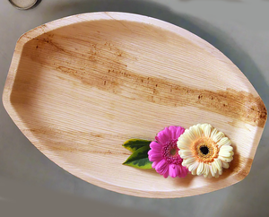Plateaux ovales compostables et naturels en feuilles de palmier Areca pour la présentation d'aliments écologiques et l'utilisation à emporter - Product Image 4