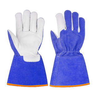 Guantes de soldadura Tig de cuero dividido de grano de piel de vaca resistente más populares, puño largo, seguridad, protección Personal, lucha contra incendios - Product Image 2