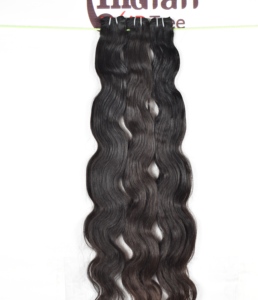 100% naturel noir vierge temple indien Extensions de cheveux humains non transformés cuticule alignée Remy Machine Double trame vague naturelle - Product Image 1