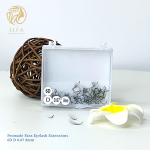 Pestañas Promade Fans 3D 20D 0.07mm B/C/CC/D/L/M Curvatura Natural Suave Larga y Gruesa Fibra PBT Coreana Color Personalizado Pre-fabricadas de Tallo Largo para - Product Image 1