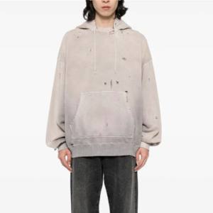 Sweats à capuche avec logo imprimé sur mesure pour hommes vêtements en polaire d'hiver uniques sweats à capuche pour hommes en détresse délavés au soleil fabriqués par Isha Industry - Product Image 5