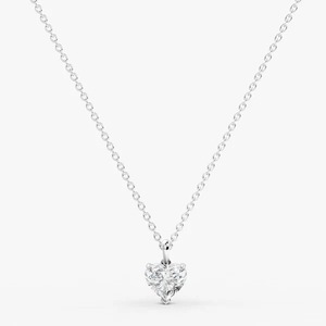 Diamante cultivado en laboratorio de 0.72 quilates con corte en forma de corazón, colgante clásico solitario en forma de corazón EF-VVS2 en oro macizo de 14K para la fabricación de joyas. - Product Image 1