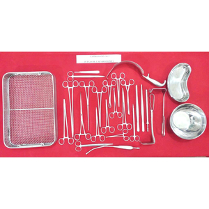 MayoMed Kit d'instruments chirurgicaux professionnels manuels en acier inoxydable pour laparotomie et chirurgie abdominale, avec plateau en maille, pour hôpitaux et cliniques, CE - Product Image 1