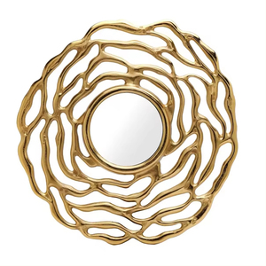 Cadres de miroir en métal doré moderne supérieur décoration intérieure de maison de luxe miroirs muraux créatifs fabriqués à la main pour la décoration de salle de bain - Product Image 4