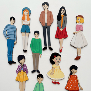 Juguetes de madera para niños, pintura creativa para aprender a ser diseñadores de moda, juguetes de muñecas de madera - Product Image 1