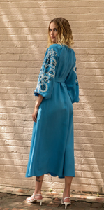Robe de soirée longue à manches longues et col en v de haute qualité - Product Image 6