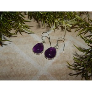 Boucles d'oreilles en argent Sterling améthyste délicates faites à la main bijoux de cadeau de mariage pour femmes cadeau de mariage à la mode - Product Image 4