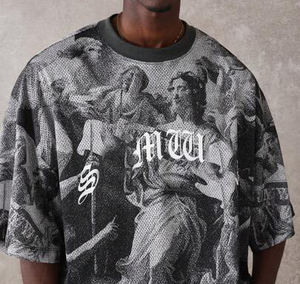 เสื้อยืดพิมพ์ลายกราฟิกสำหรับผู้ชายและผู้หญิงเสื้อผ้าแนวสตรีทแวร์ผ้าฝ้าย100% ทรงหลวมดีไซน์ตามสั่งสำหรับฤดูร้อน - Product Image 3