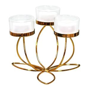 เชิงเทียนโลหะใส่เทียนทีไลท์ลายดอกไม้ - Product Image 4